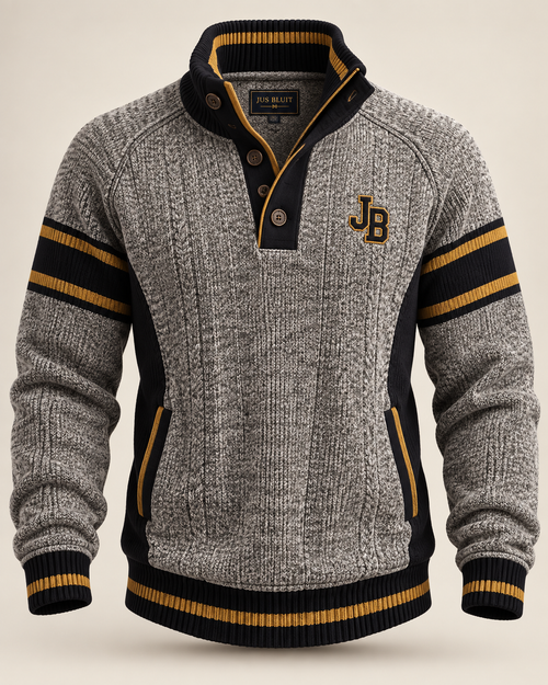 Jus Bluit Heritage Half-Zip - Grey Black Gold